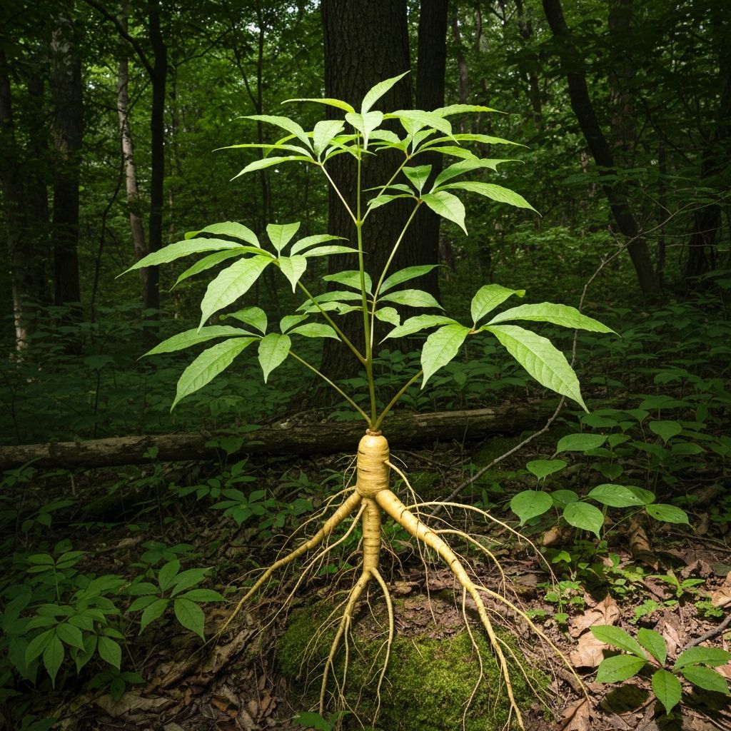 Ginseng plant in nature